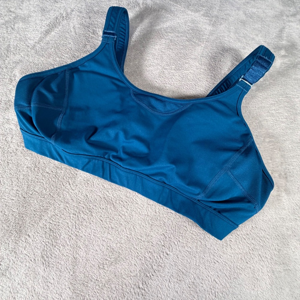 Duluth Trading Co Teal Blue High Impact Sports Bra Adjustable Straps Womens 2XL